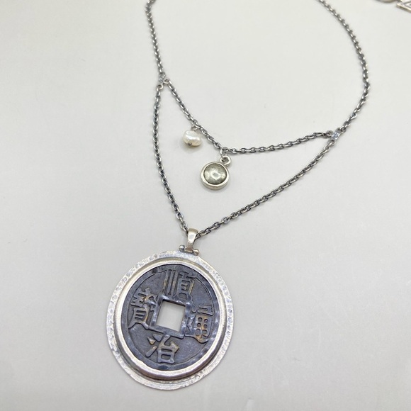 Silpada Sterling Silver Asian Coin Necklace - Picture 1 of 8